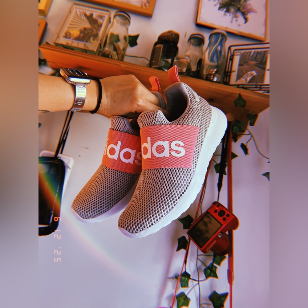 Adidas Mesh Slip-On Sneakers in Pink and White
